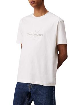 Camiseta Calvin Klein Jeans Chenille blanco para hombre