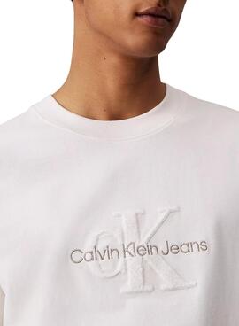 Camiseta Calvin Klein Jeans Chenille blanco para hombre