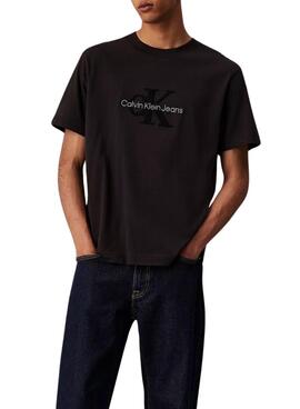 Camiseta Calvin Klein Jeans Chenille negro para hombre