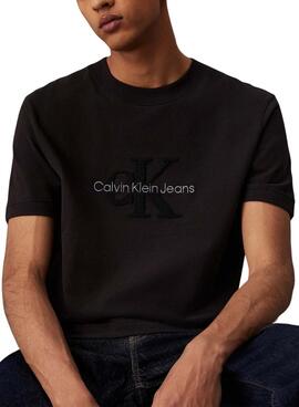 Camiseta Calvin Klein Jeans Chenille negro para hombre