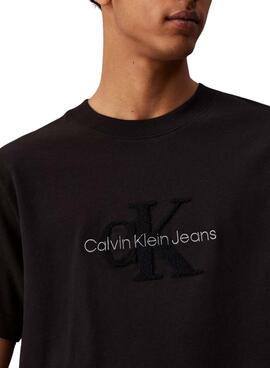 Camiseta Calvin Klein Jeans Chenille negro para hombre