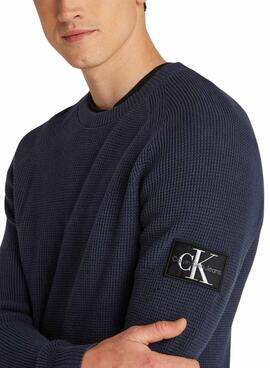 Sudadera Calvin Klein Jeans Badge easy azul para hombre