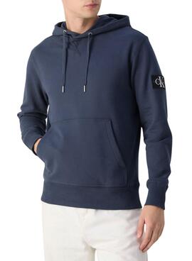 Sudadera con capucha Calvin Klein Jeans Badge azul para hombre