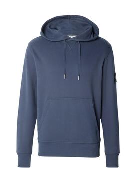 Sudadera con capucha Calvin Klein Jeans Badge azul para hombre