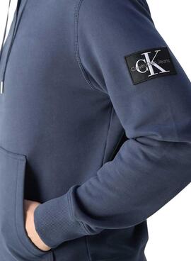 Sudadera con capucha Calvin Klein Jeans Badge azul para hombre