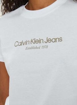 Camiseta Calvin Klein Jeans Baby tee blanco para mujer