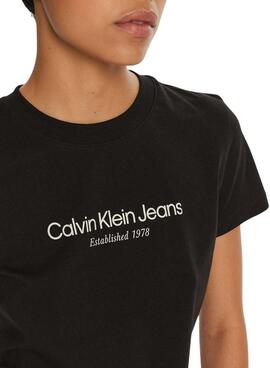 Camiseta Calvin Klein Jeans Baby tee negro para mujer