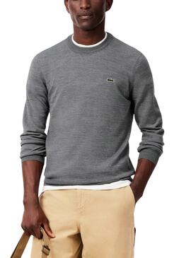 Jersey Lacoste básico gris para hombre