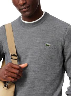 Jersey Lacoste básico gris para hombre