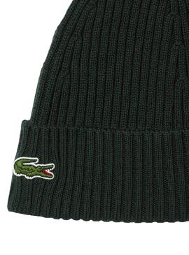 Gorro Lacoste Bonnet verde oscuro para hombre