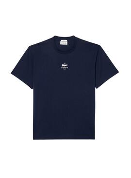 Camiseta Lacoste Paris azul marino para mujer y hombre