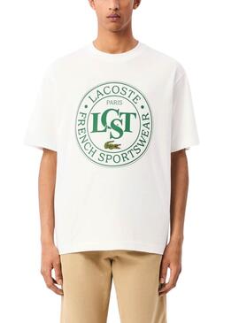 Camiseta Lacoste LCST blanco y verde para hombre