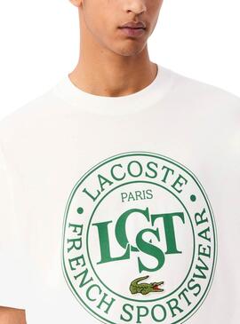 Camiseta Lacoste LCST blanco y verde para hombre