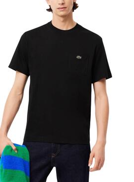 Camiseta Lacoste Pocket negro para hombre