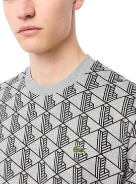 Camiseta Lacoste Monográfica gris para hombre