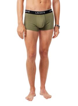 Calzoncillos Lacoste Boxer verde rojo y negro para hombre