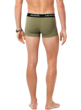 Calzoncillos Lacoste Boxer verde rojo y negro para hombre