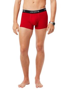 Calzoncillos Lacoste Boxer verde rojo y negro para hombre