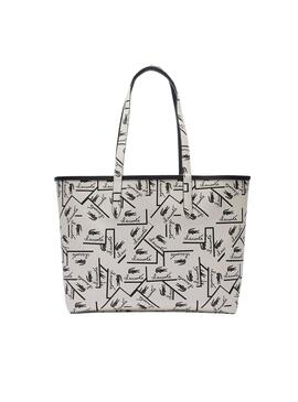 Bolso Lacoste Anna reversible negro y blanco para mujer