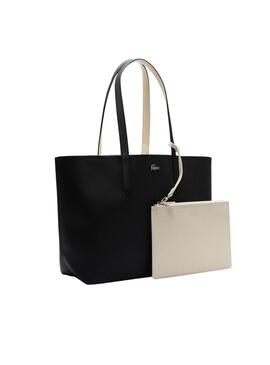 Bolso Lacoste Anna reversible negro y beige para mujer