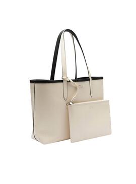 Bolso Lacoste Anna reversible negro y beige para mujer