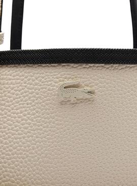 Bolso Lacoste Anna reversible negro y beige para mujer