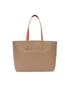 Bolso Lacoste Anna reversible beige y naranja para mujer