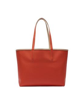 Bolso Lacoste Anna reversible beige y naranja para mujer