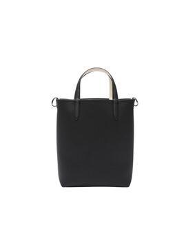 Bolso Lacoste Anna Vertical negro y blanco para mujer