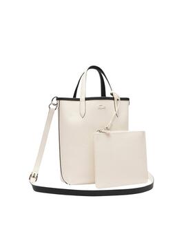 Bolso Lacoste Anna Vertical negro y blanco para mujer