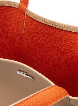 Bolso Lacoste Anna Vertical beige y naranja para mujer