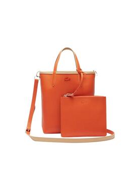 Bolso Lacoste Anna Vertical beige y naranja para mujer