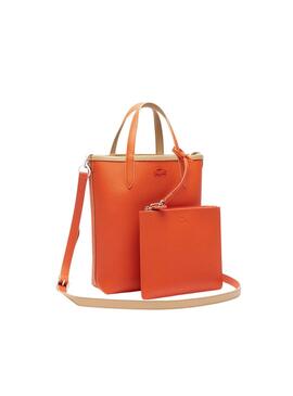 Bolso Lacoste Anna Vertical beige y naranja para mujer