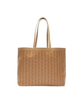 Bolso Lacoste Shopper monográfico camel para mujer