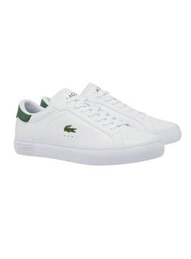 Zapatillas Lacoste Powercourt blanco y verde para hombre