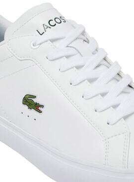 Zapatillas Lacoste Powercourt blanco y verde para hombre