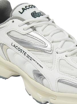 Zapatillas Lacoste L003 blanco y plata para hombre