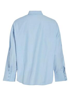 Camisa Vila Vifine azul oversized para mujer