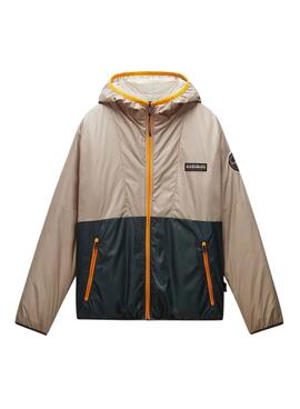 Cazadora Napapijri A-Thur beige y verde para hombre