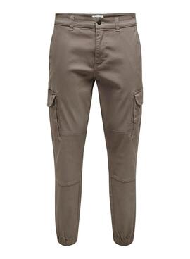 Pantalón Only and Sons Carter cargo marrón para hombre