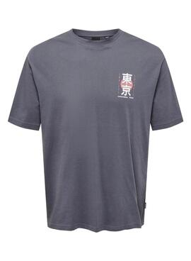 Camiseta Only Keane gris para hombre