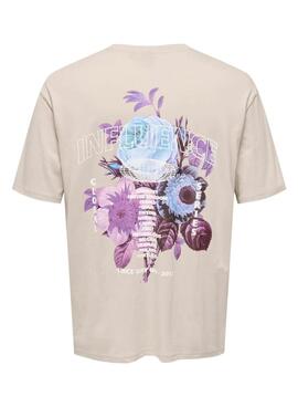 Camiseta Only and Sons Keane beige para hombre