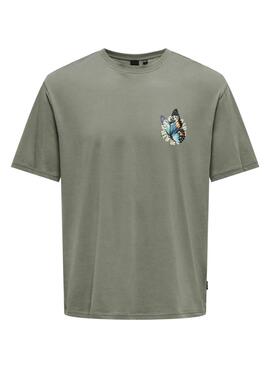 Camiseta Only and Sons Keane verde para hombre