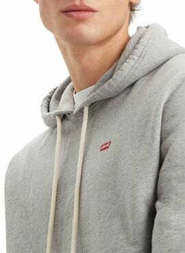 Sudadera Levis con capucha Original Housemark gris para hombre