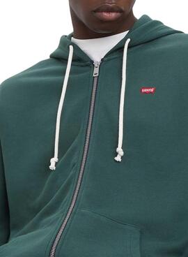 Sudadera Levis con capucha y cremallera Original Housemark verde para hombre