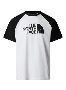 Camiseta The North Face Raglan Easy blanco y negro para hombre