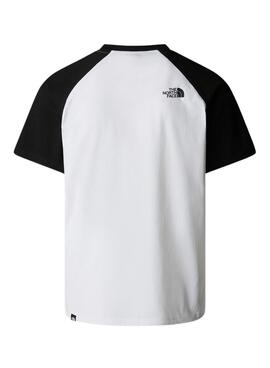 Camiseta The North Face Raglan Easy blanco y negro para hombre