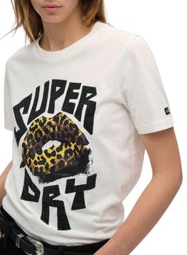 Camiseta Superdry Lo-Fi Punk blanco para mujer