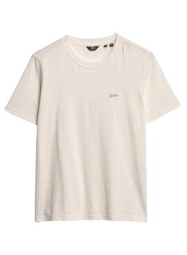 Camiseta Superdry Essential Logo beige para mujer