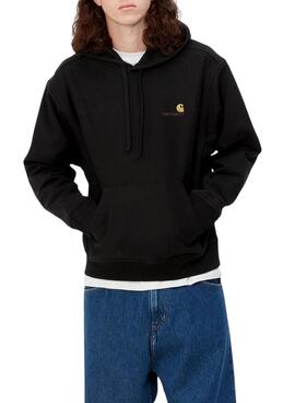 Hooded American Script Sweat Black